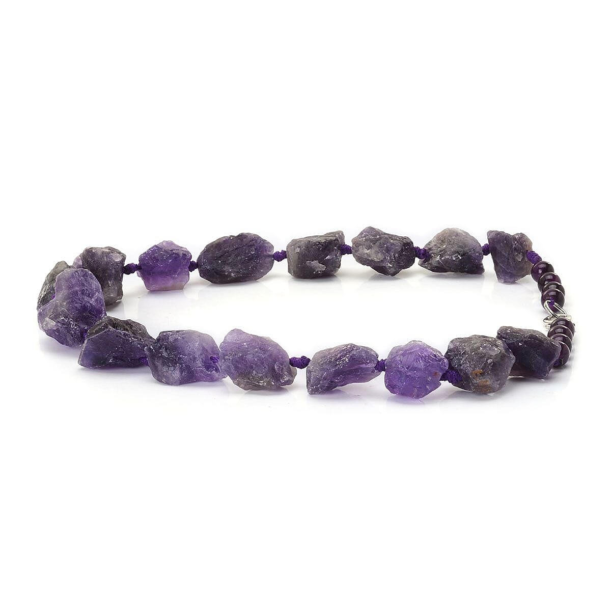 Amethyst and Enhanced Quartzite Necklace (Size 20) in Silver Tone 610.00 Ct. 2151542 1