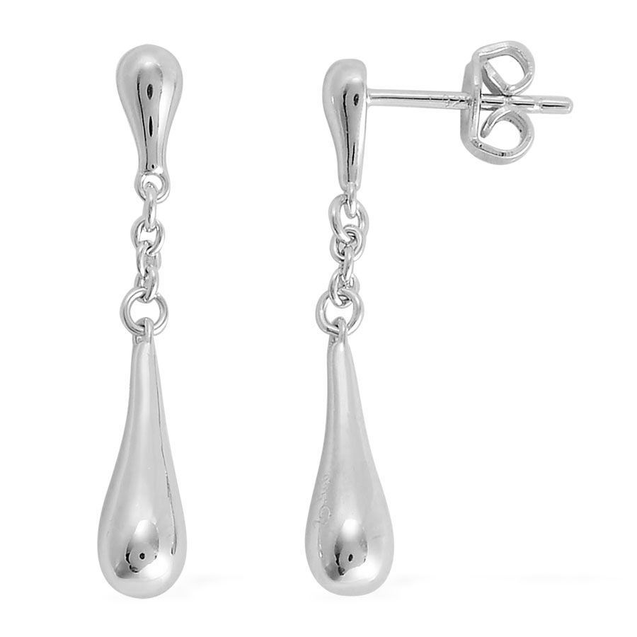 LucyQ Drip Earrings (with Push Back) in Rhodium Plated Sterling Silver 2185004 0