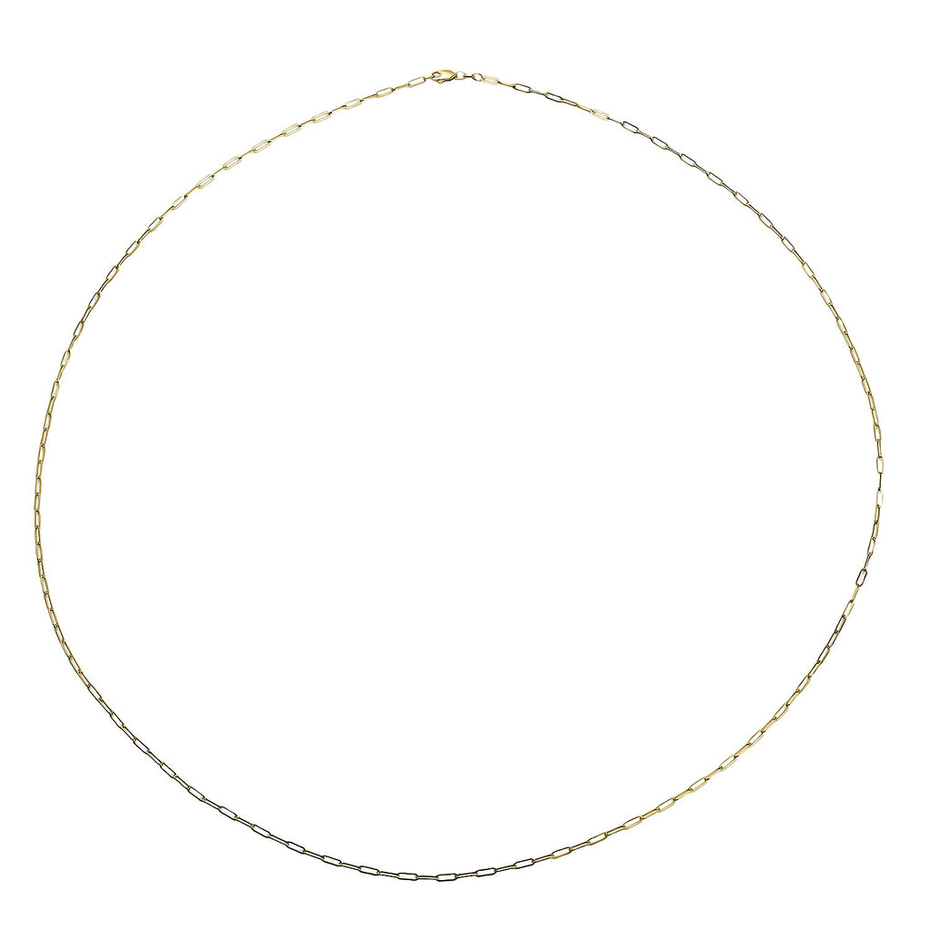 18K Yellow Gold SGL Certified Diamond (I1-I2-GH) Circle Pendant 0.25 Ct With 9K Gold Paperclip Necklace (30 inch)
