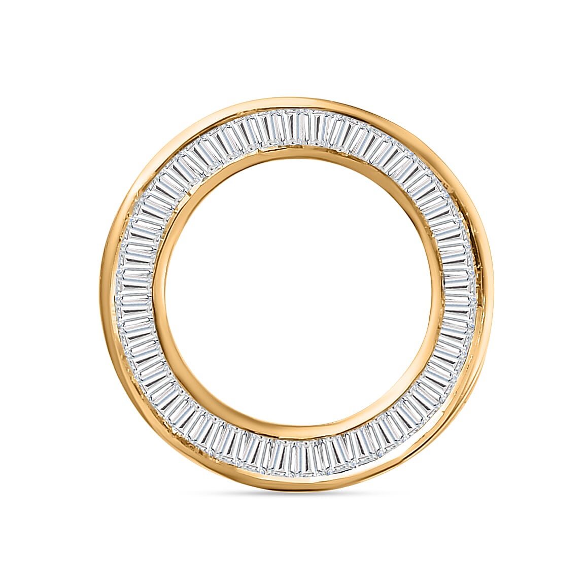 18K Yellow Gold SGL Certified Diamond (I1-I2-GH) Circle Pendant 0.25 Ct With 9K Gold Paperclip Necklace (30 inch) 221212261 3