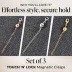 TOUCH 'N' LOCK MAGNETIC CLASPS WITH 2 INCH EXTENDERS