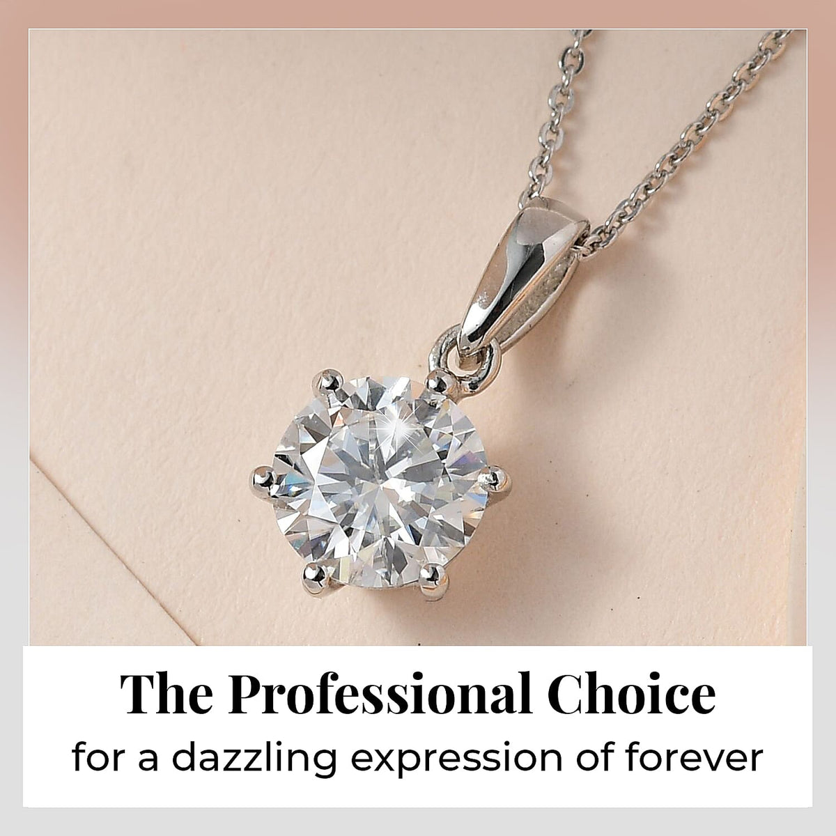 3.9 Ct. Moissanite Chain, Solitaire, Stud Ring in Platinum Sterling Silver 221215621 4