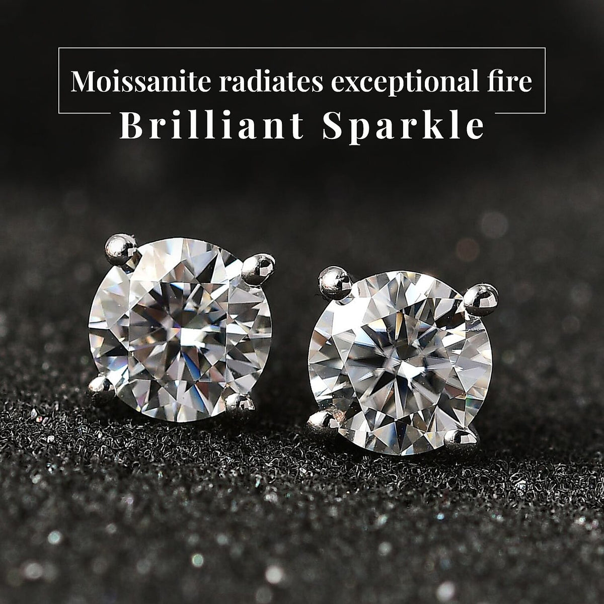 3.9 Ct. Moissanite Chain, Solitaire, Stud Ring in Platinum Sterling Silver 221215621 5