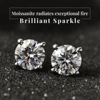 Moissanite Pendant with Chain (Size 20) and Stud Earrings Platinum Overlay Sterling Silver 2.00 ct