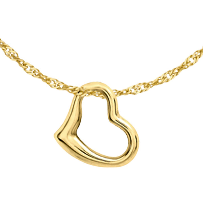 Epic Friday Mega Deal - Set of 3 - 9K Yellow Gold Heart Pendant, Prince of Wales Chain AND Creole Hoop Earrings (18 inch) 221220476 2