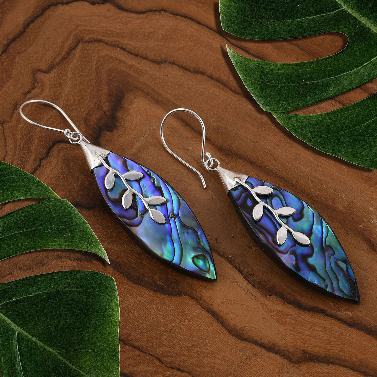 Royal Bali Abalone Shell Dangle Earrings in Sterling Silver and Shell Hook Earrings in Silver 221222926 2