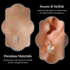 Diamond Pendant with Chain (Size 20) and Diamond Hoop Earrings (with Clasp) in Sterling Silver with Platium and 18K Vermeil Yellow Gold