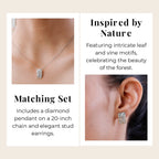 Diamond Pendant with Chain Size 20 Inch in Sterling Silver with Platinum and 18K Vermeil Yellow Gold and Diamond Stud Earrings in Platinum and Gold Plated Silver 0.01 Ct