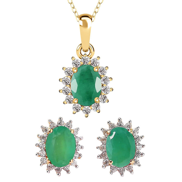 Rainbow Moonstone June Birthstone and Natural Zircon Halo Stud Earrings and Pendant with Chain (Size 20) in Platinum Overlay Sterling Silver 221224560 1