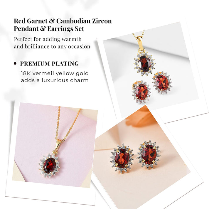 Rainbow Moonstone June Birthstone and Natural Zircon Halo Stud Earrings and Pendant with Chain (Size 20) in Platinum Overlay Sterling Silver 221224560 2