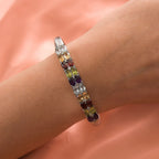Multi Gemstone Sterling Silver Tree of Life Pendant With Stainless Steel Chain (Size 20) 5.42 Ct and Citrine, Skyblue Topaz and Multi Gemstone Bangle (Size - 7.5) 10.00 Ct.