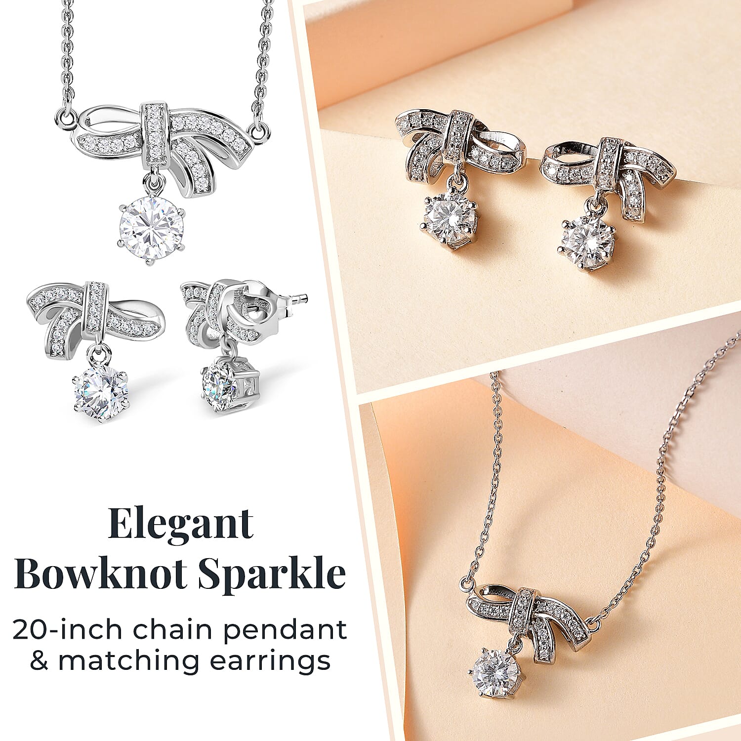 2.3 Ct. Moissanite Chain, Cluster, Drop vbp in Platinum Sterling Silver 221223932 1