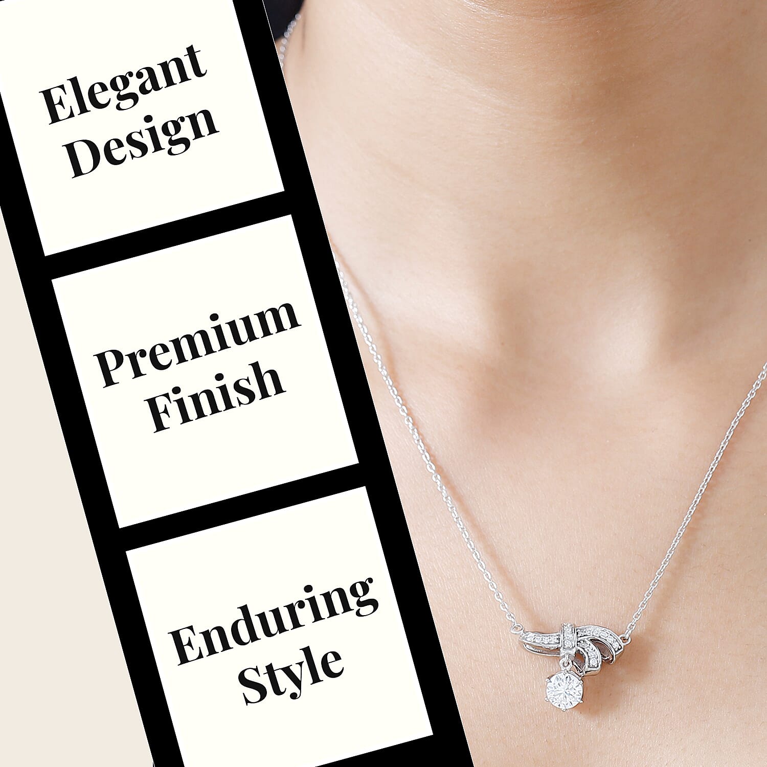 2.3 Ct. Moissanite Chain, Cluster, Drop vbp in Platinum Sterling Silver 221223932 3
