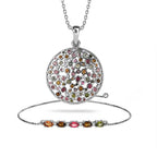 Multi-Tourmaline & Natural Zircon Pendant with Chain (Size 20) 5.60 Ct, Silver Wt. 12.86 Gms and Multi-Tourmaline Bolo Bracelet (Size 7.5-9.5) in Platinum Overlay Sterling Silver