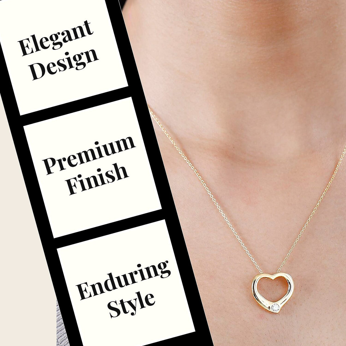 Designer Inspiration - Moissanite Heart Pendant with Chain (Size 20) and Heart Stud Earrings in 18K Vermeil Yellow Gold Plated Sterling Silver 221224069 5