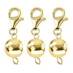 Set of 3 - Magnetic Lock with Lobster Clasp in Gold Plated Silver_221234013