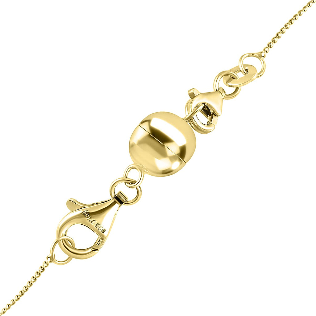 Set of 3 - Magnetic Lock with Lobster Clasp in Gold Plated Silver_221234013