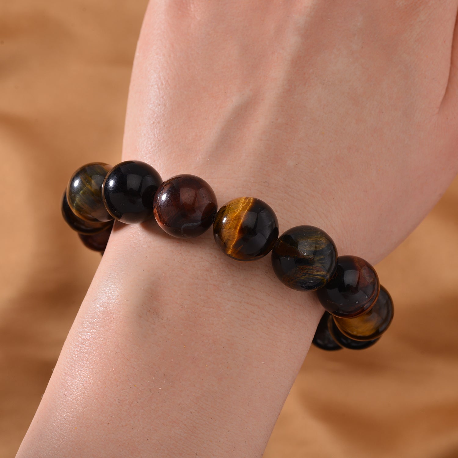 Set of Lapis Lazuli, Multi Gemstones Interchangeable Necklace (Size - 18) in Pure White Stainless Steel 59.500 Ct., Lapis Lazuli Beads Stretchable Bracelet (Size 7.5) 97.00 Ct., and Tigers Eye Bead Bracelet 221236911 3