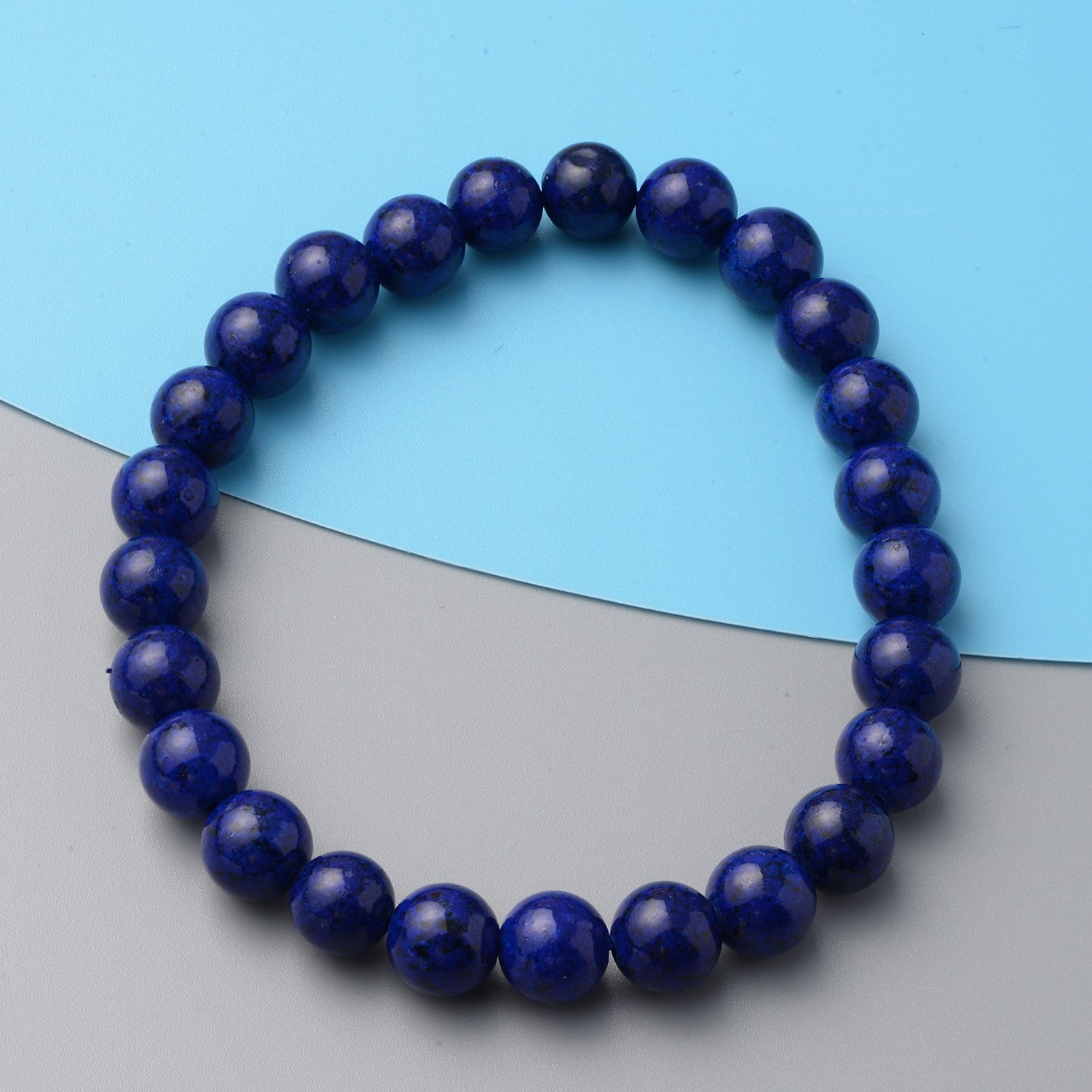 Set of Lapis Lazuli, Multi Gemstones Interchangeable Necklace (Size - 18) in Pure White Stainless Steel 59.500 Ct., Lapis Lazuli Beads Stretchable Bracelet (Size 7.5) 97.00 Ct., and Tigers Eye Bead Bracelet 221236911 4