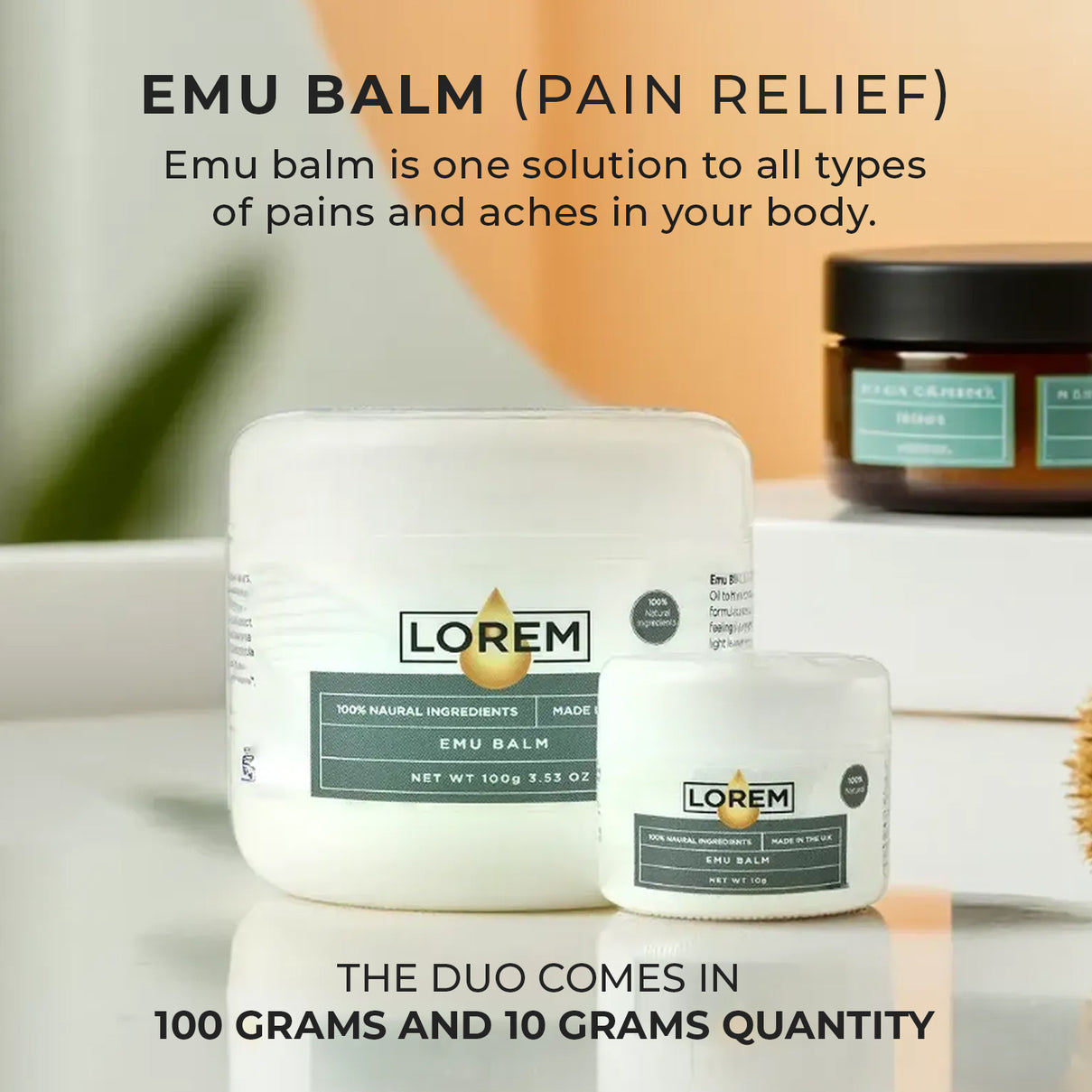 Lorem Emu Balm Pain Relief Cream Duo 100g and 10g 221237291 1