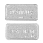 Best Deal on Set of 2 Platinum Bars - 999 Platinum (99.9% Purity) 2 gms