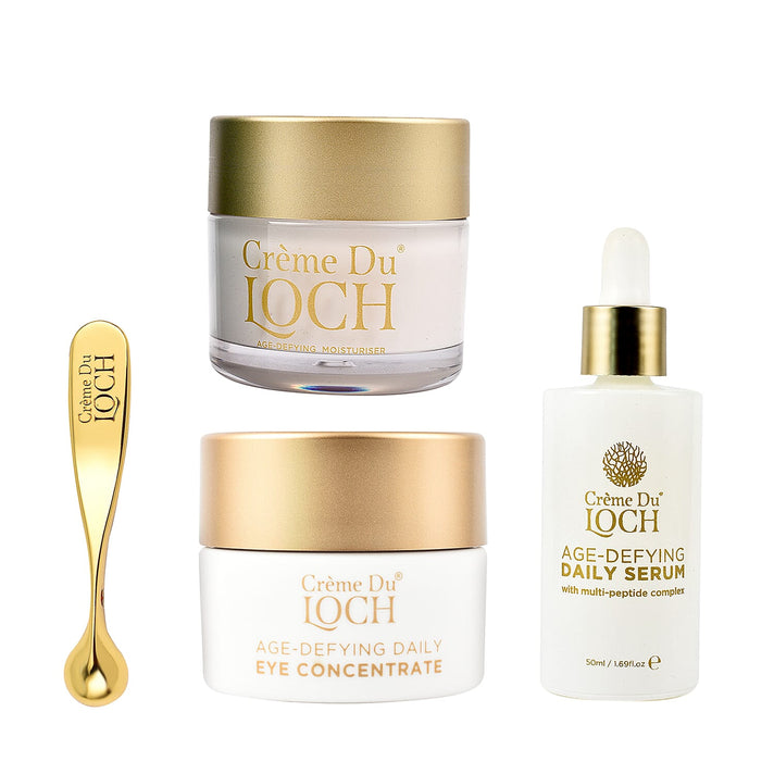 Crème Du Loch Age Defying Set - Daily Moisturiser - 50ml, Daily Eye Concentrate - 30ml, Daily Serum - 50ml and Mini-Spatula &amp; Massager 221241260 1