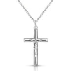 Christmas Cracker Deal - La Bella Silver Herringbone Bracelet, Silver Knot Earrings, Silver Cross Pendant