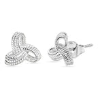 Christmas Cracker Deal - La Bella Silver Herringbone Bracelet, Silver Knot Earrings, Silver Cross Pendant