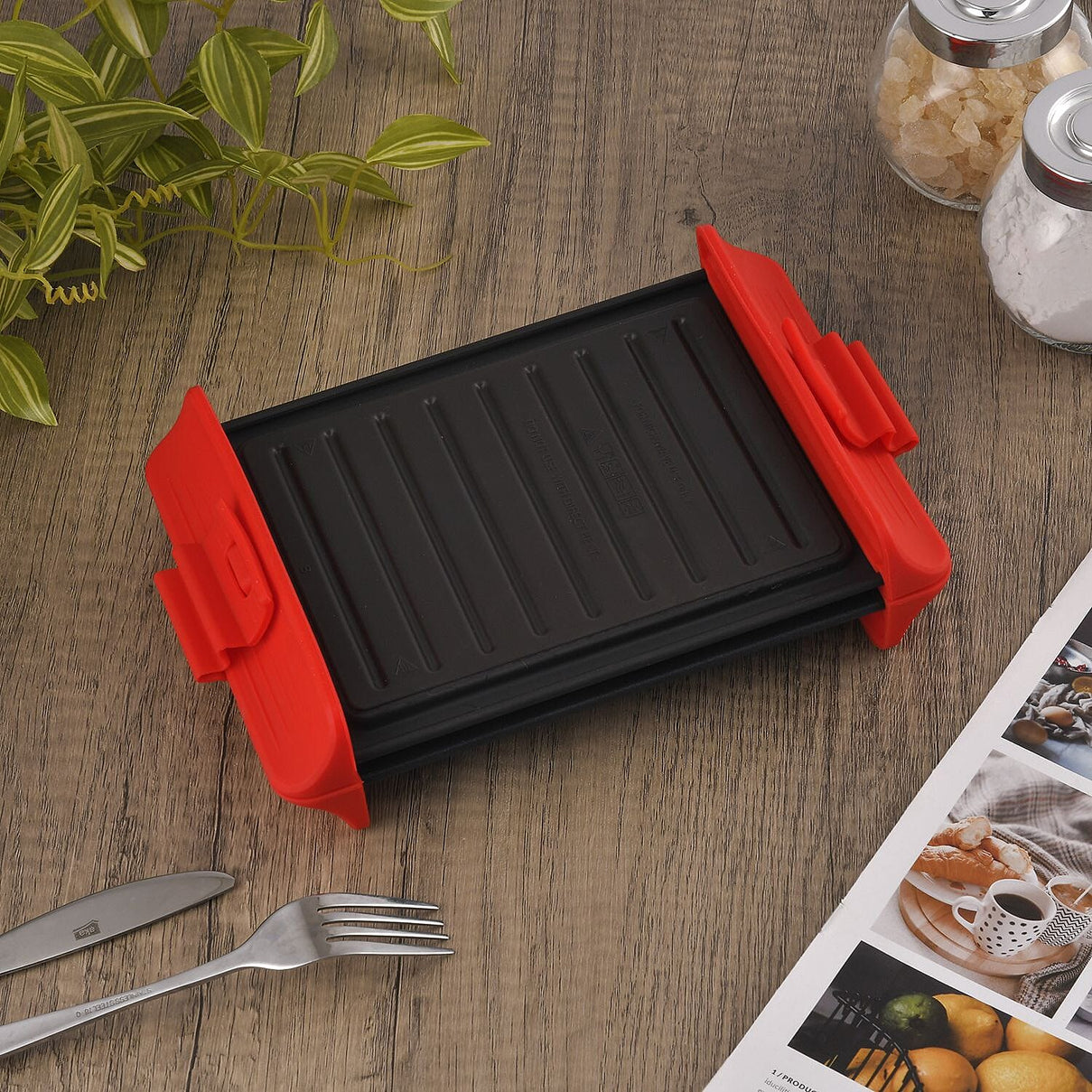 Homesmart Microwave Long Grill with 5-Piece Paddle Serving Board 221243875 3
