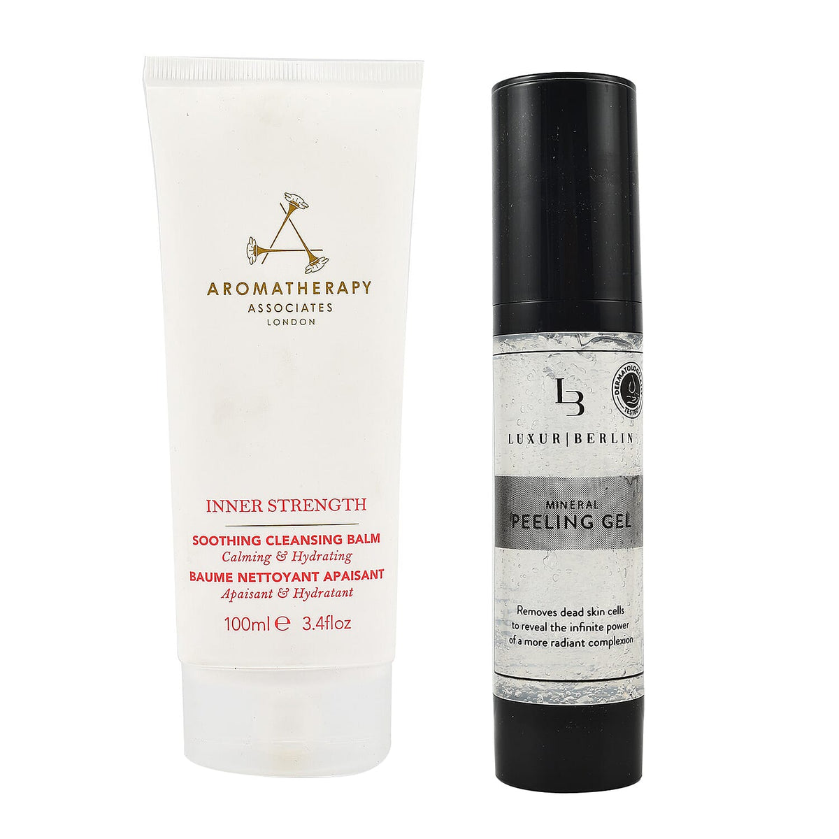 Luxur Berlin Dead Sea Mineral Peeling Gel and Aromatherapy Associates Soothing Cleansing Balm Set 221243888 0
