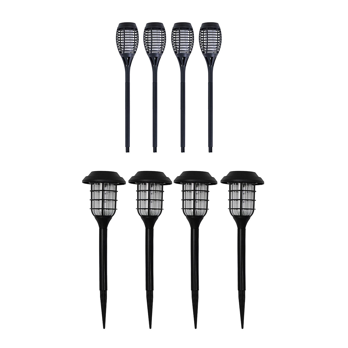 Set of 8 Solar Stake Lights - Outdoor Garden Pathway Lamps 221244016 0