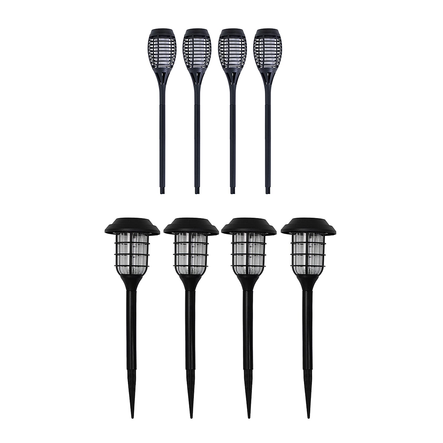 Set of 8 Solar Stake Lights - Outdoor Garden Pathway Lamps 221244016 0