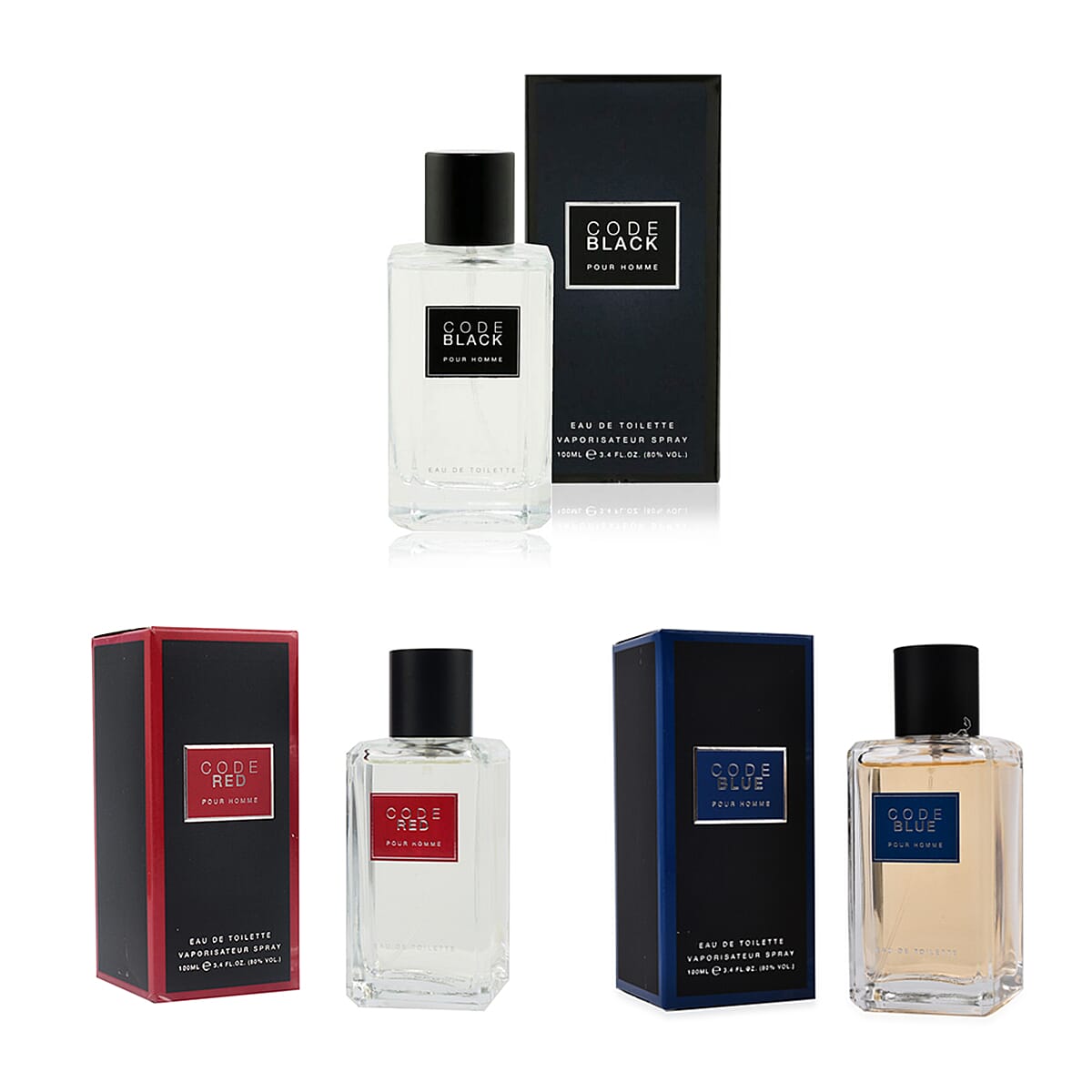 Value Buy - Code Black, Blue and Red Bundle- Code Black- Pour Homme Eau De Toilette - 100ml 221244226 0