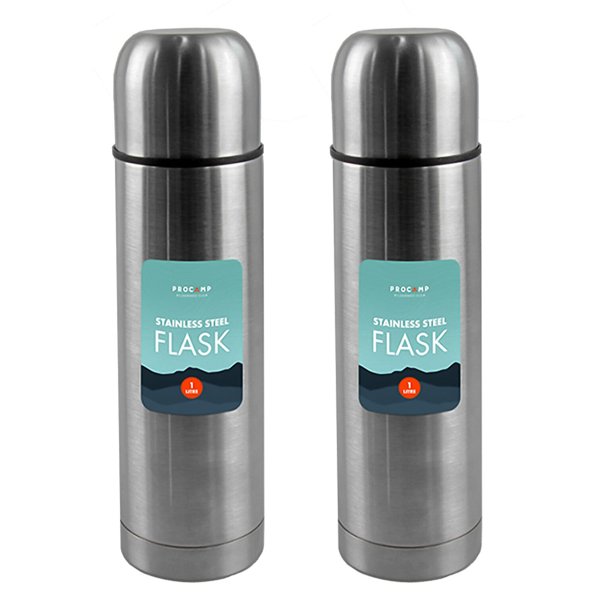 Pack of 2 Procamp Stainless Steel Flask (1L) 221244626 0