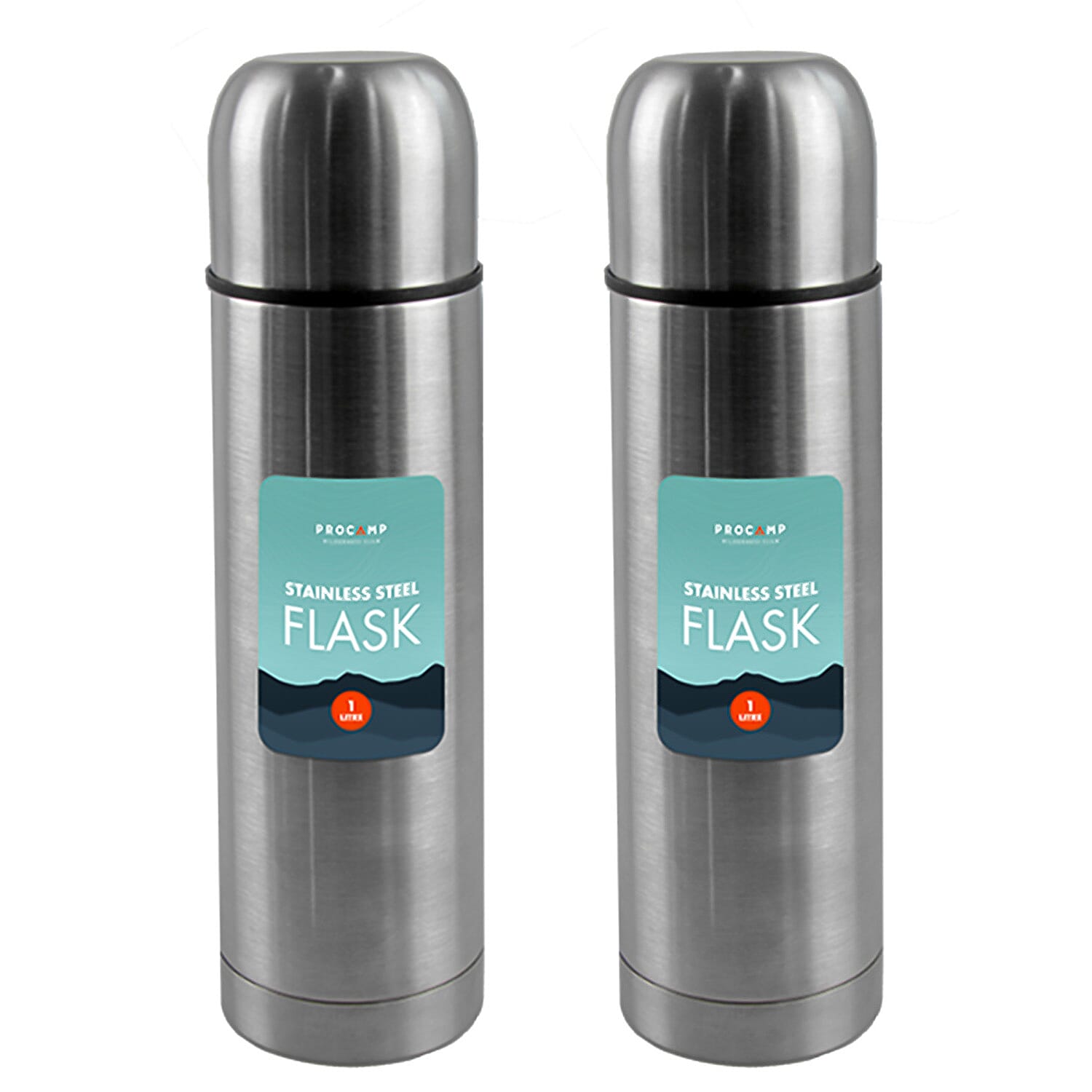 Pack of 2 Procamp Stainless Steel Flask (1L) 221244626 0