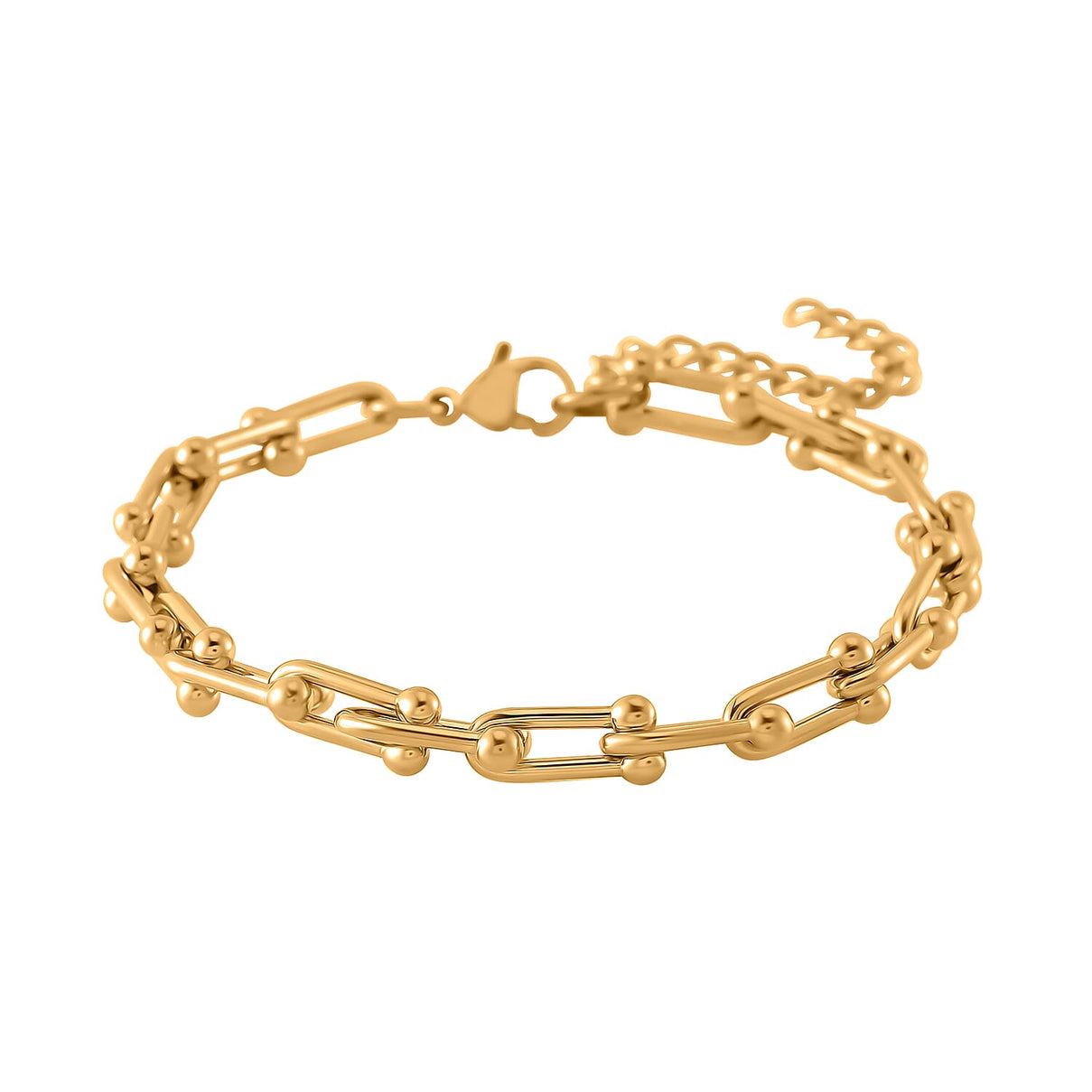 Industrial Elegance U-Link Chain Drop Earrings and Bracelet Set 221244930 1