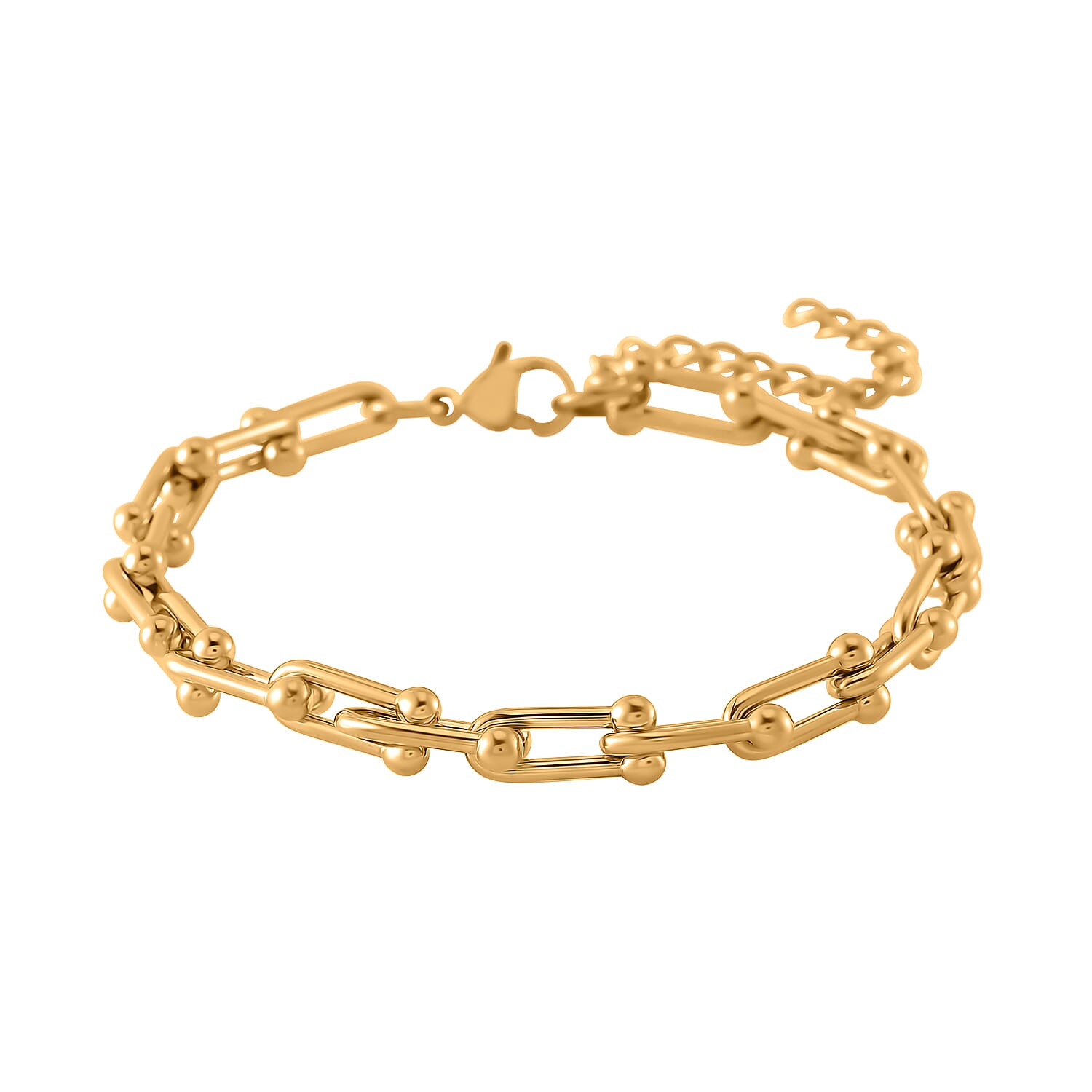 Industrial Elegance U-Link Chain Drop Earrings and Bracelet Set 221244930 1