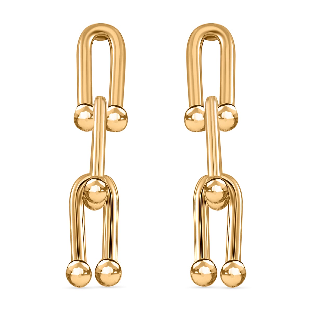 Industrial Elegance U-Link Chain Drop Earrings and Bracelet Set 221244930 2