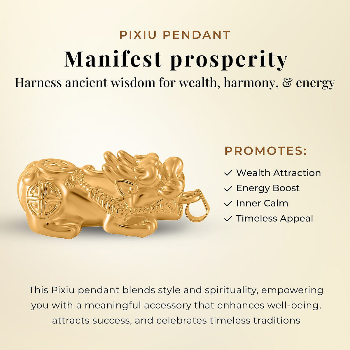 Pixiu Pendant in Yellow Gold Overlay Sterling Silver and Black Tourmaline Beads Bracelet (Size 7-7.5) with Pixiu in Yellow Gold Overlay Sterling Silver 120.00 Ct 221246362 4