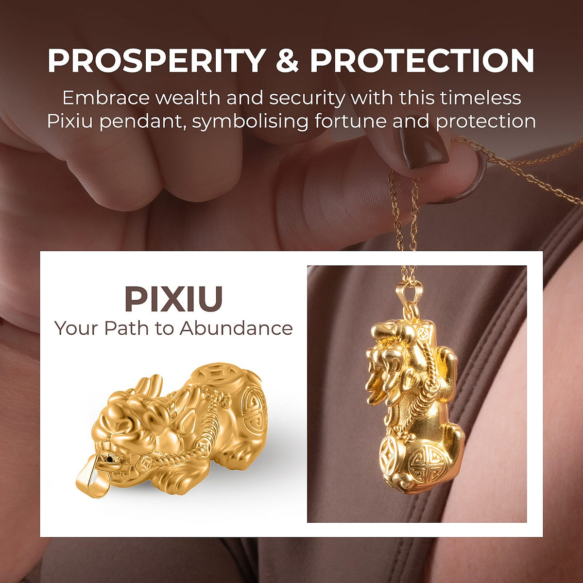 Pixiu Pendant in Yellow Gold Overlay Sterling Silver and Black Tourmaline Beads Bracelet (Size 7-7.5) with Pixiu in Yellow Gold Overlay Sterling Silver 120.00 Ct 221246362 5