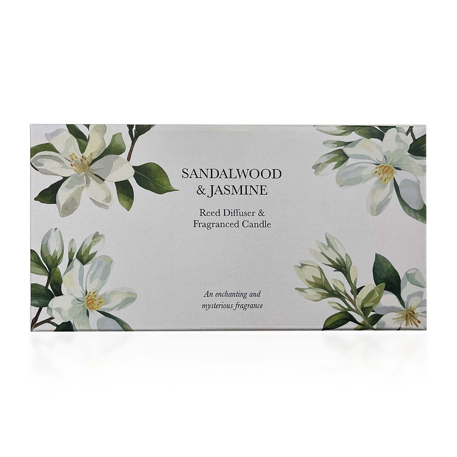 Tobacco- Vanilla &amp; Sandalwood- Jasmine Fragranced Candle and Reed Diffuser Set 221247640 1