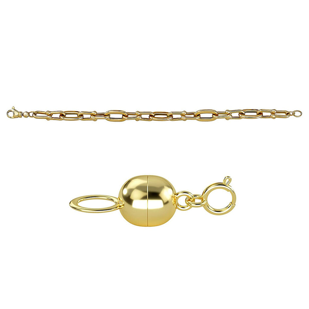 Bond Steet Close Out  - 9K Yellow Gold Bracelet (Size - 7.5) with Lobster Clasp Gold Wt. 8.89 Gms & 9K Yellow Gold Magnetic Lock with Spring Ring Clasp