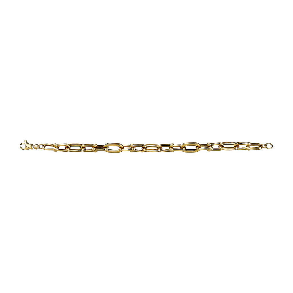 Bond Steet Close Out  - 9K Yellow Gold Bracelet (Size - 7.5) with Lobster Clasp Gold Wt. 8.89 Gms & 9K Yellow Gold Magnetic Lock with Spring Ring Clasp