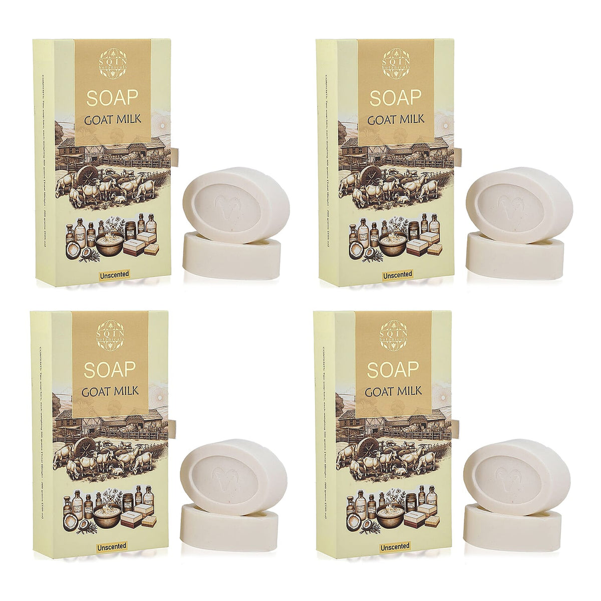 Set of 4 Sqin Botanicals Goat Milk Bar Soap - 200g Each 221248289 0
