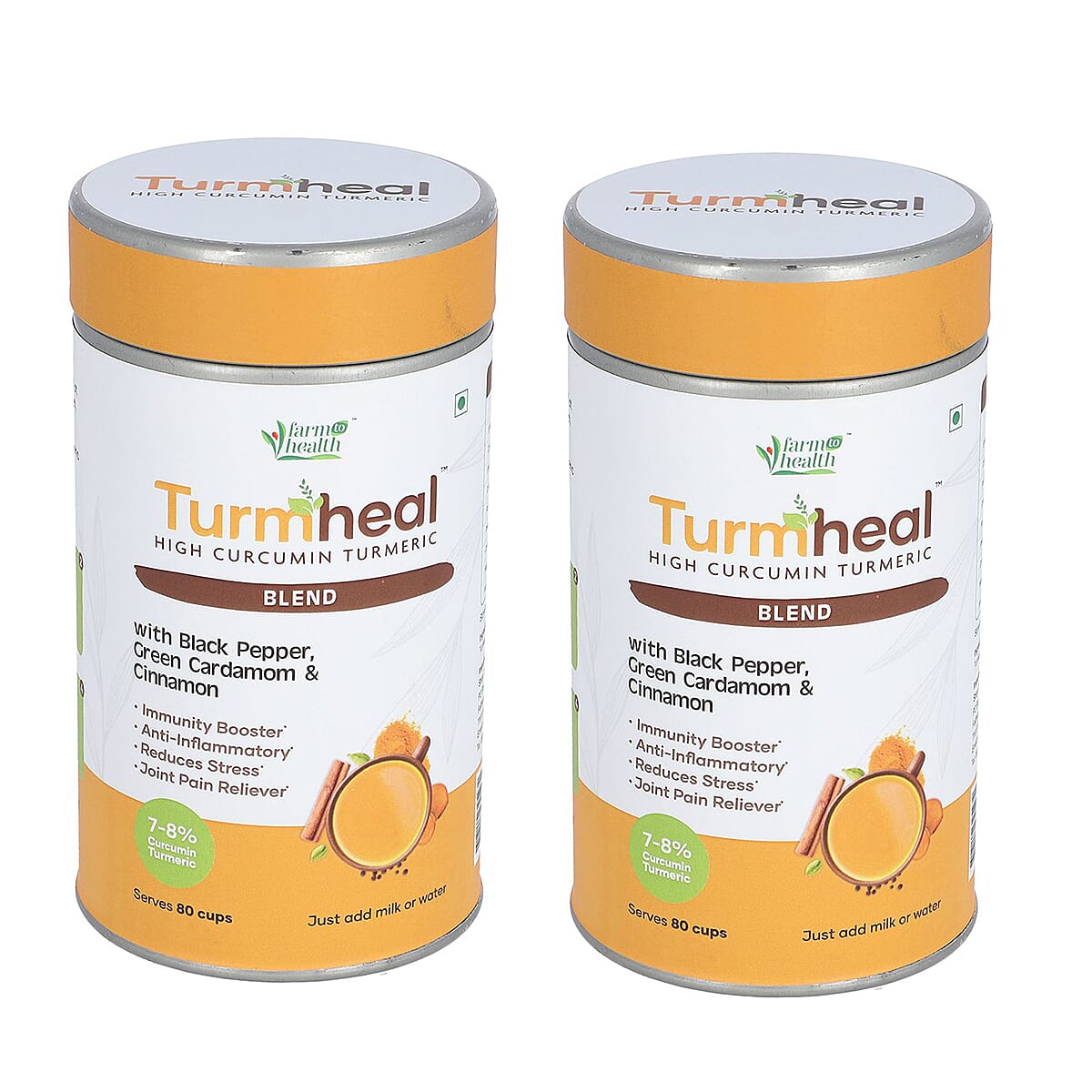 Pack of 2 Turmheal with Black Pepper, Green Cardamom and Cinnamon - 100 Gms 221249286 0