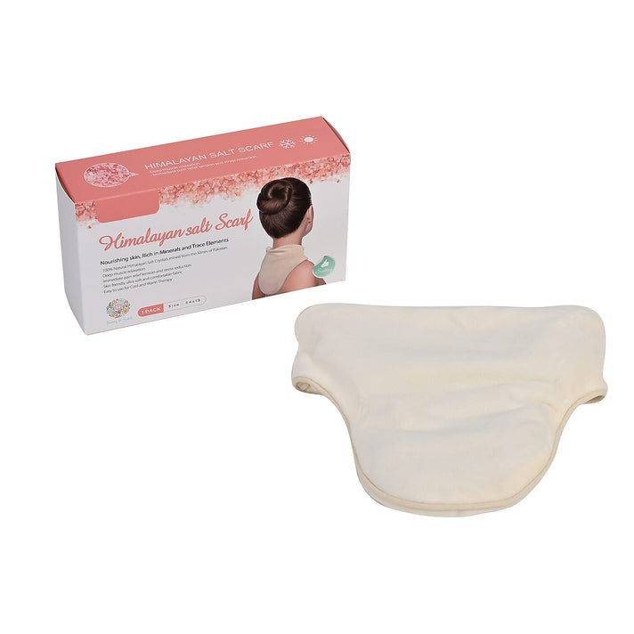 Microwavable and Freezable Himalayan Salt Neck &amp; Belly Wrap - White Cream 221250085 2