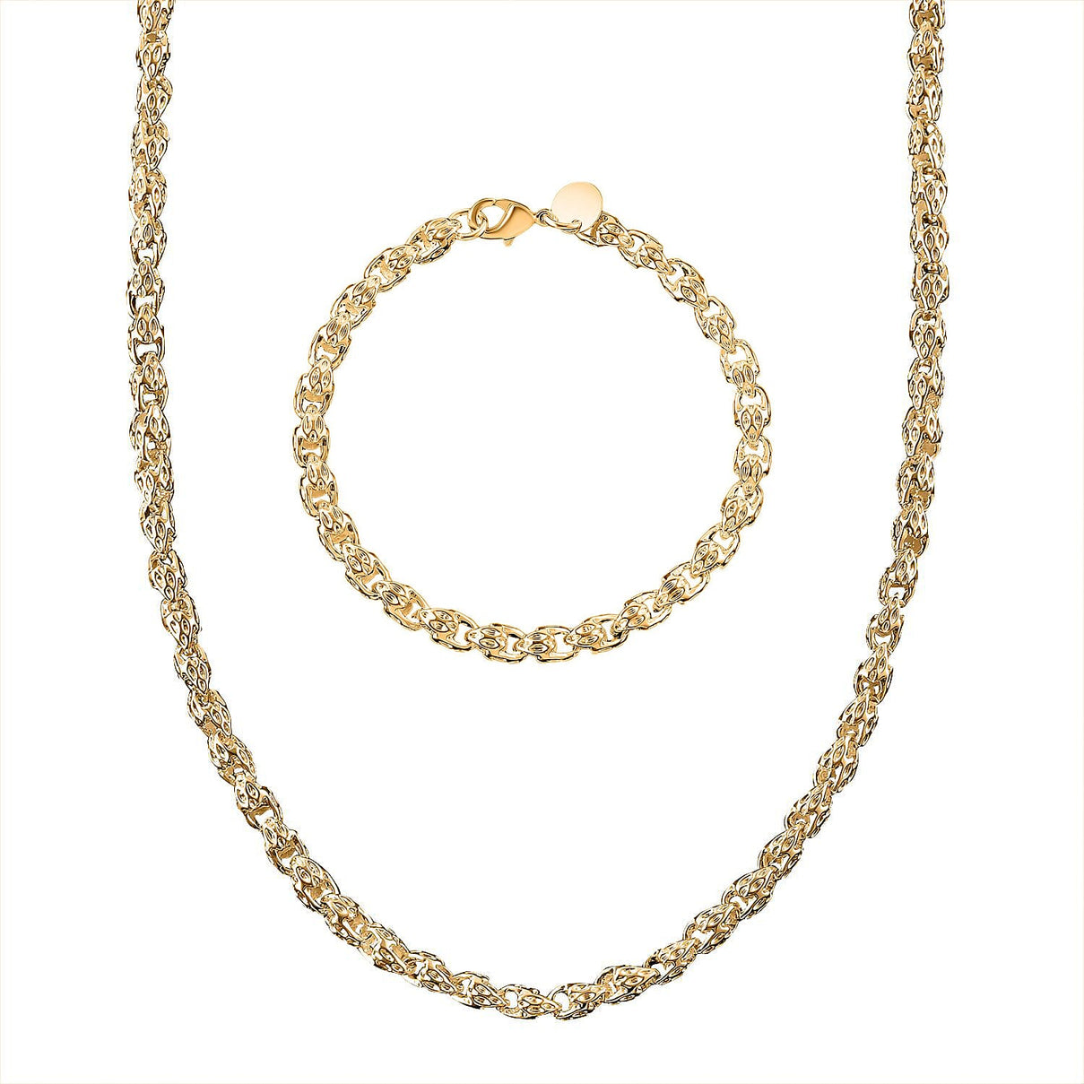 Designer Inspired - Lotus Link Necklace (Size 20) and Bracelet (Size 7.5) 221250397 0