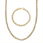 Designer Inspired - Lotus Link Necklace (Size 20) and Bracelet (Size 7.5)