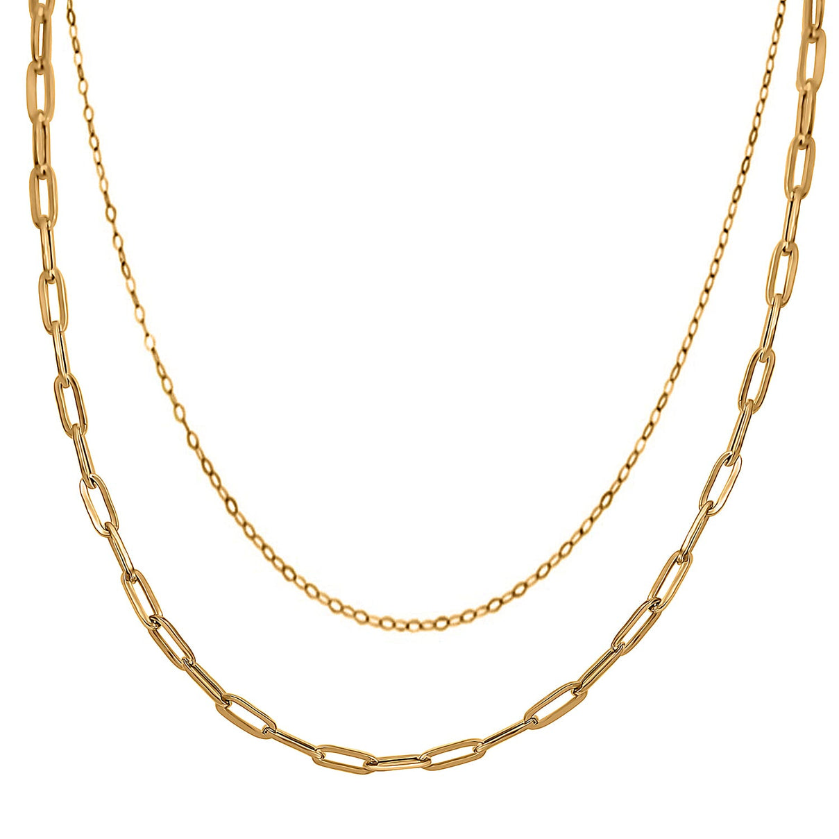 Buy More Save More - 9K Rolo &amp; Paperclip Necklace (Size 18) 221250475 0