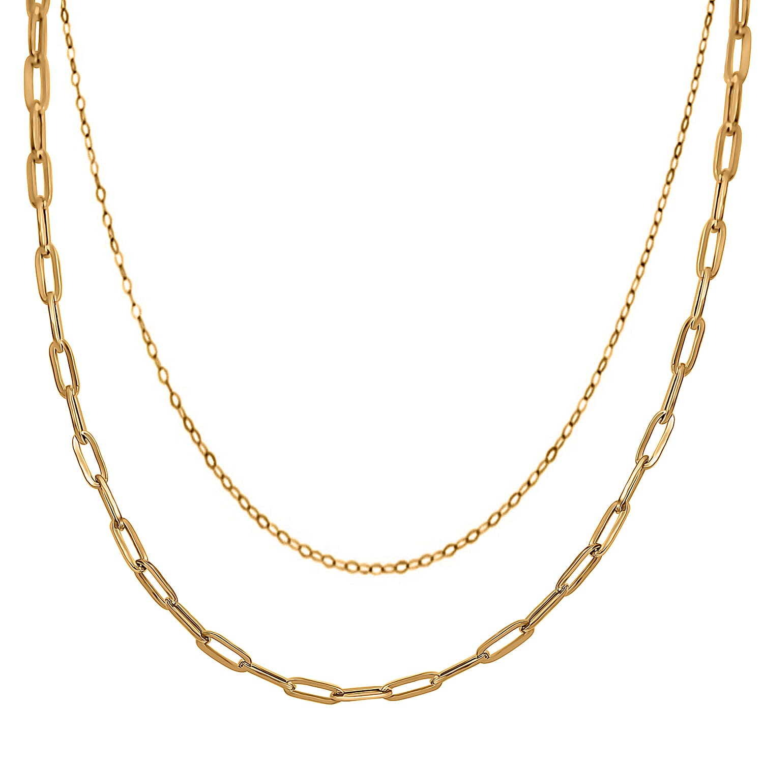 Buy More Save More - 9K Rolo &amp; Paperclip Necklace (Size 18) 221250475 0